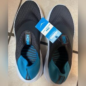 Hoka Gray And Blue Slip-On Sneakers